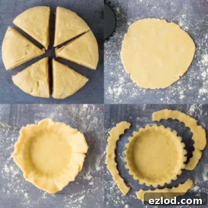 step 2 - lining the tart tins