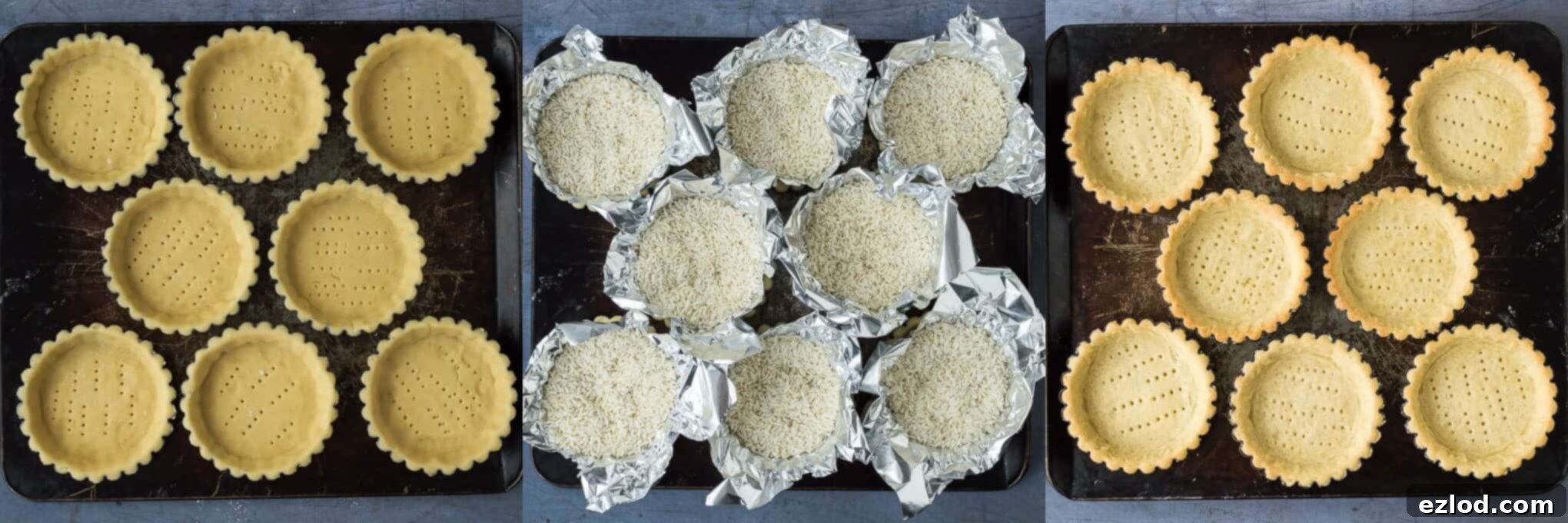 step 3 - blind baking the tarts