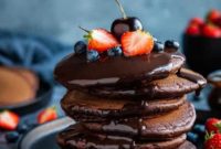 Decadent Vegan Chocolate Fluff Pancakes with Sauce