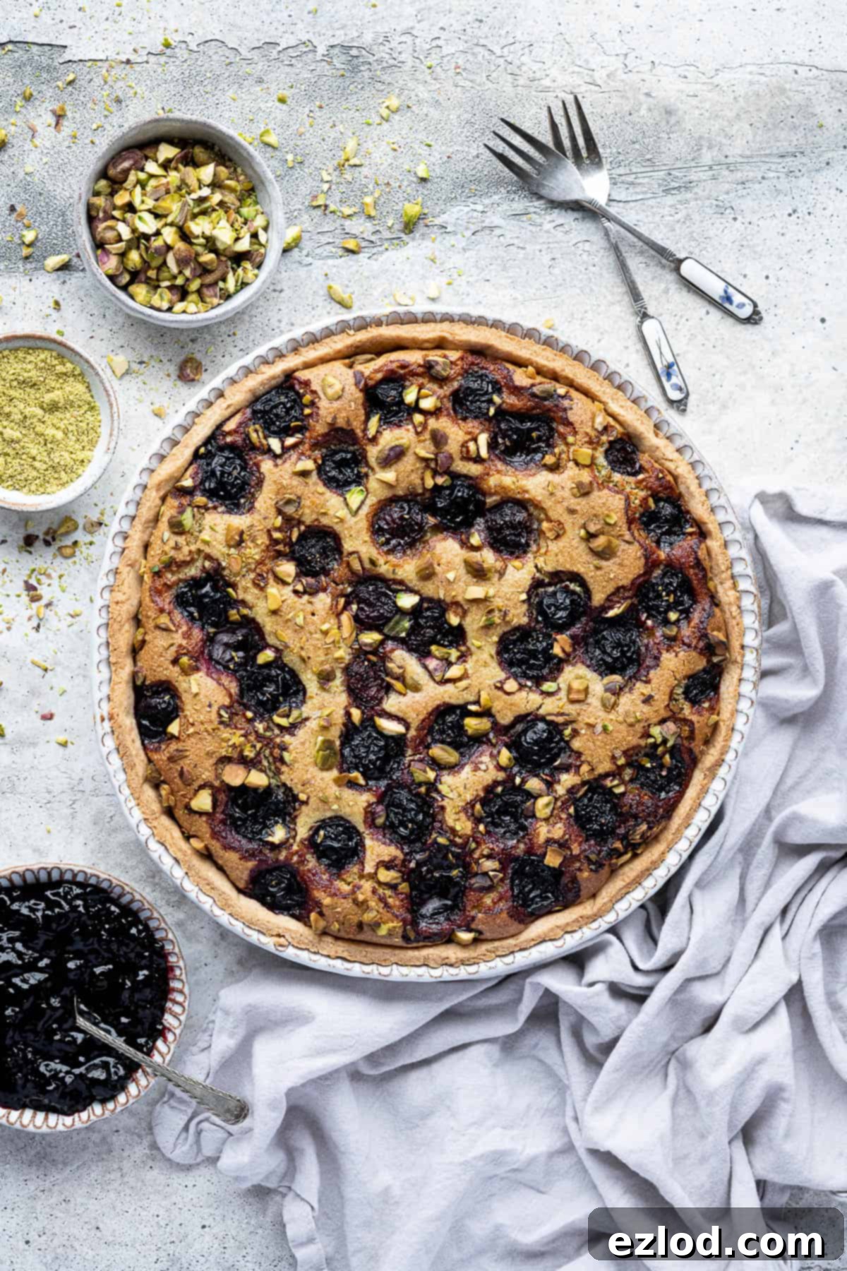 Heavenly Vegan Pistachio Cherry Frangipane Tart 1 featured 18482