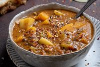 Mediterranean Sunshine Lentil Soup (Vegan)