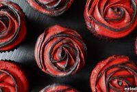 Midnight Bloom Velvet Cupcakes