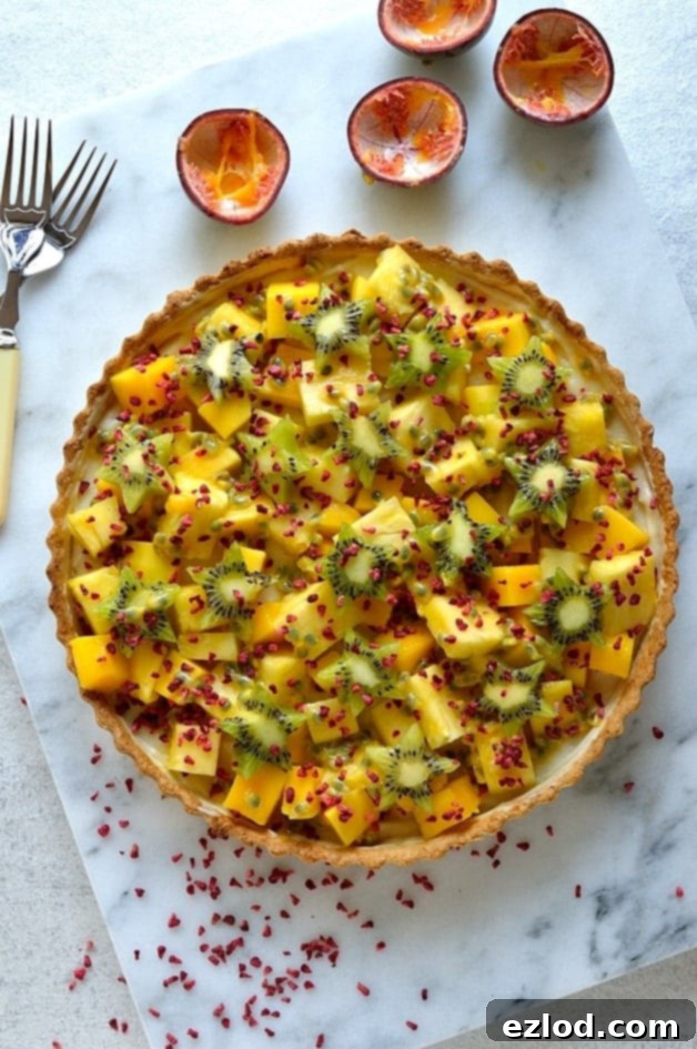 Vegan Tropical Fruit Coconut Tart 1 featured 3623