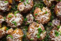 Garlic Herb Parmesan Smashed Potatoes