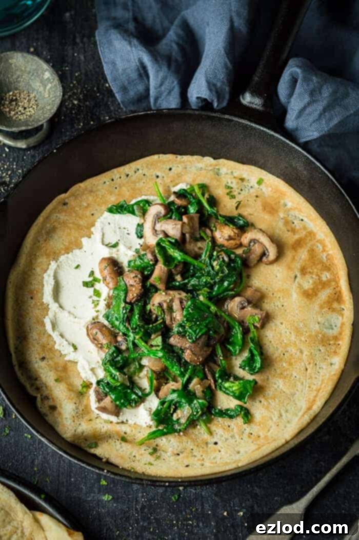 Plant-Powered Crepes: Spinach, Mushroom & Creamy Almond Cheese 1 featured 9633