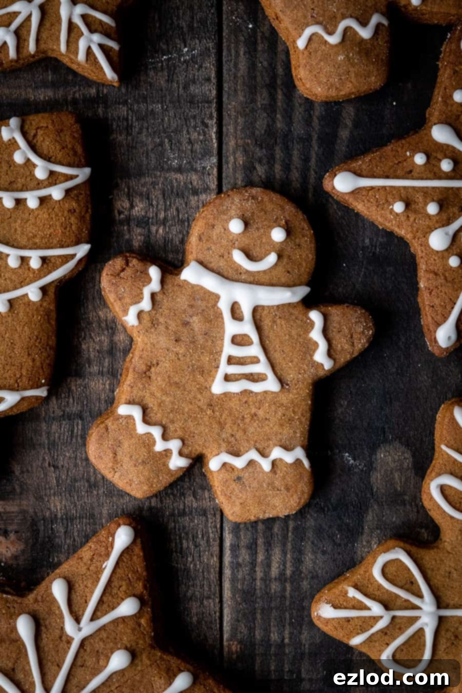 A classic vegan gingerbread man cookie, ready for decorating or enjoying as a festive snack. #veganbaking #vegangingerbread #gingerbread #eggless #dairyfree #Christmas A perfectly shaped vegan gingerbread man cookie.