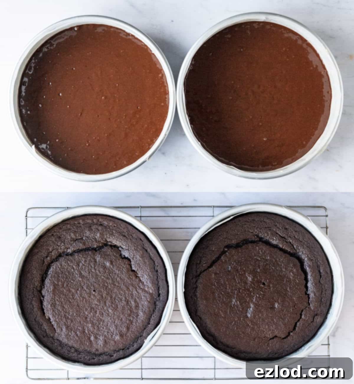 Mulled Wine-Infused Vegan Chocolate Cake 3 Step 2 - baking the cakes.