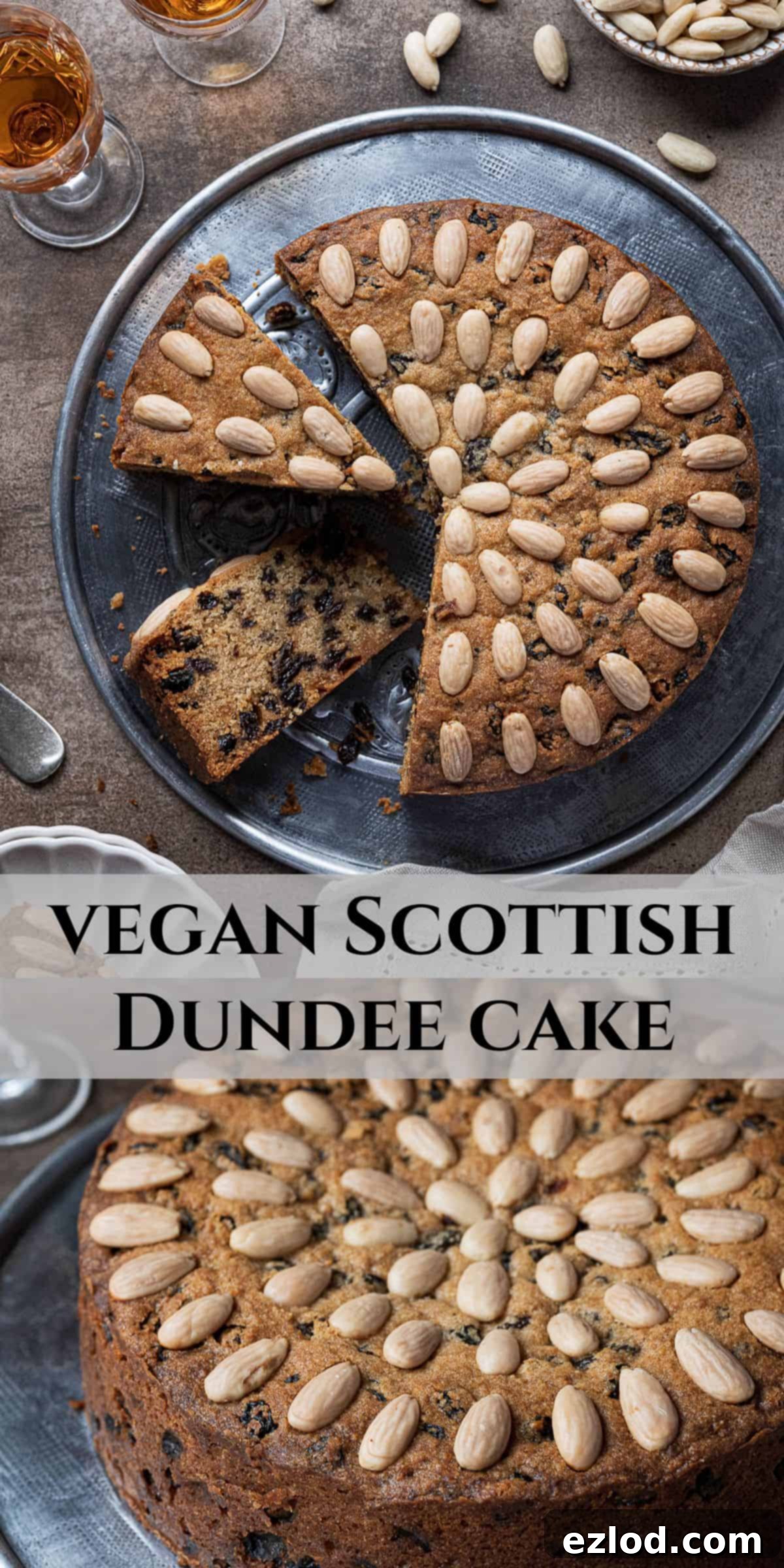 Plant-Based Dundee Cake 13 Pinterest collage image.
