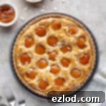 Plant-Based Apricot Frangipane Tart 13 Vegan apricot frangipane tart with bowls of jam, flaked almonds and some forks.