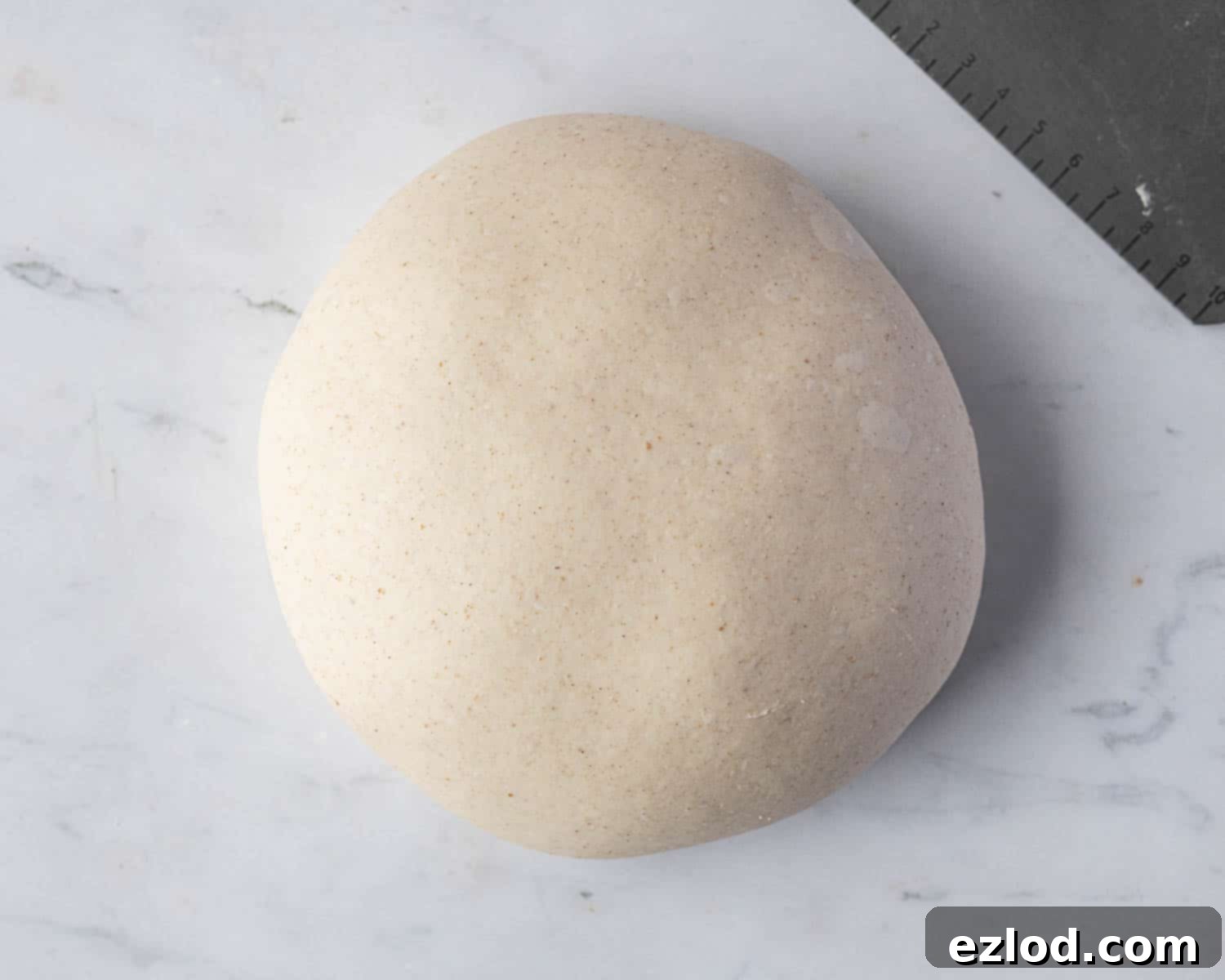 Baking Bliss and BBC Maestro Insights 8 Step 4, the dough shaped into a smooth ball on an oiled surface.