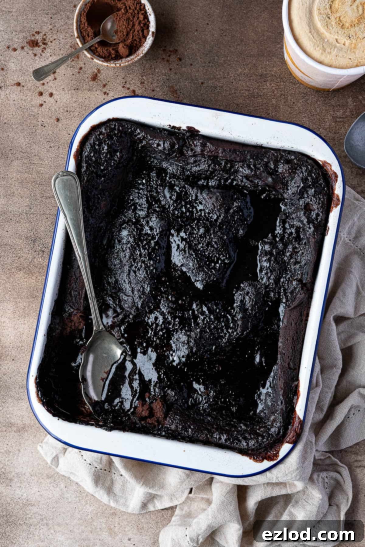 Decadent Vegan Chocolate Lava Pudding 9 The baked pudding.