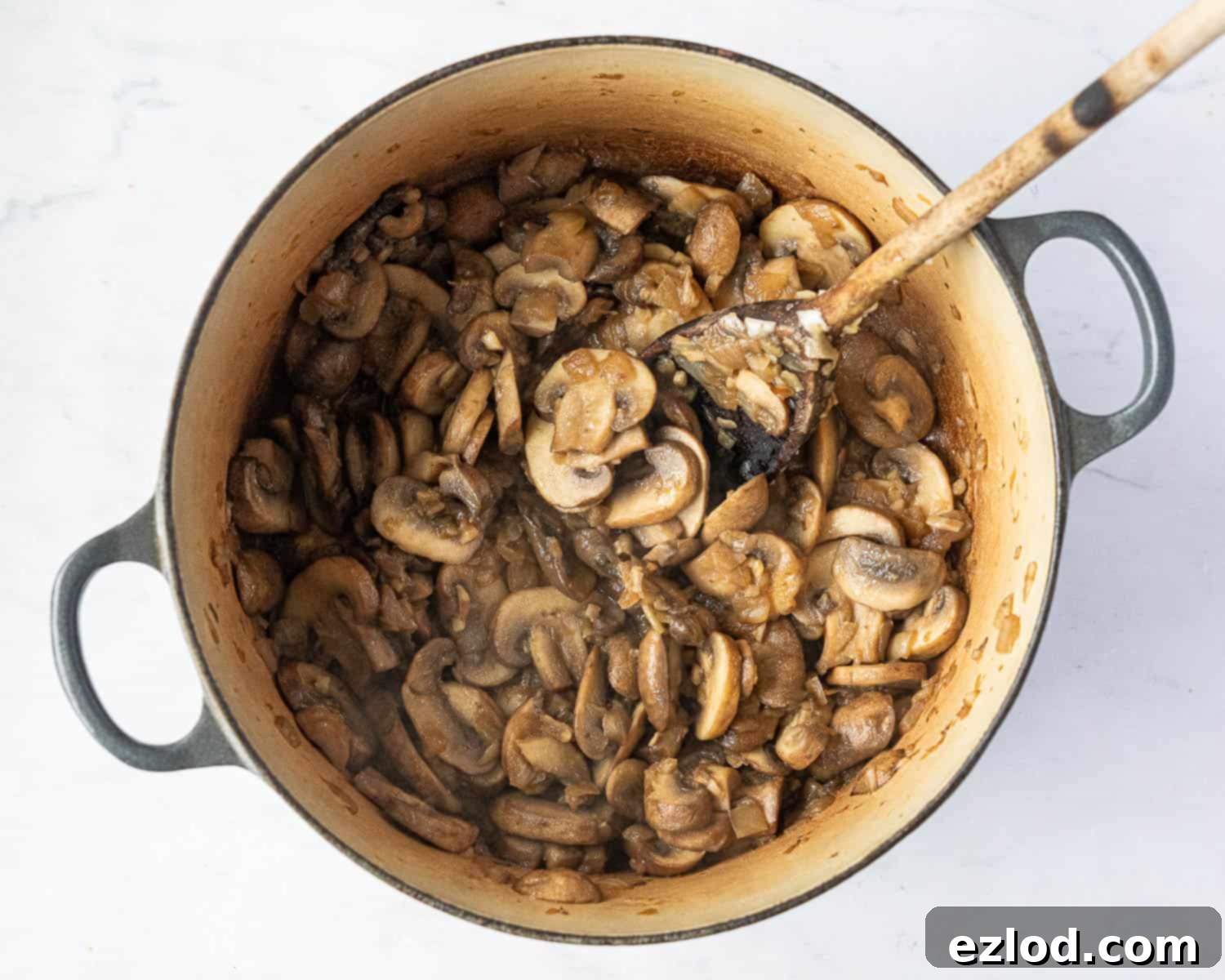 Creamy Vegan Mushroom Stroganoff 4 Step 1, the cooked mushrooms.