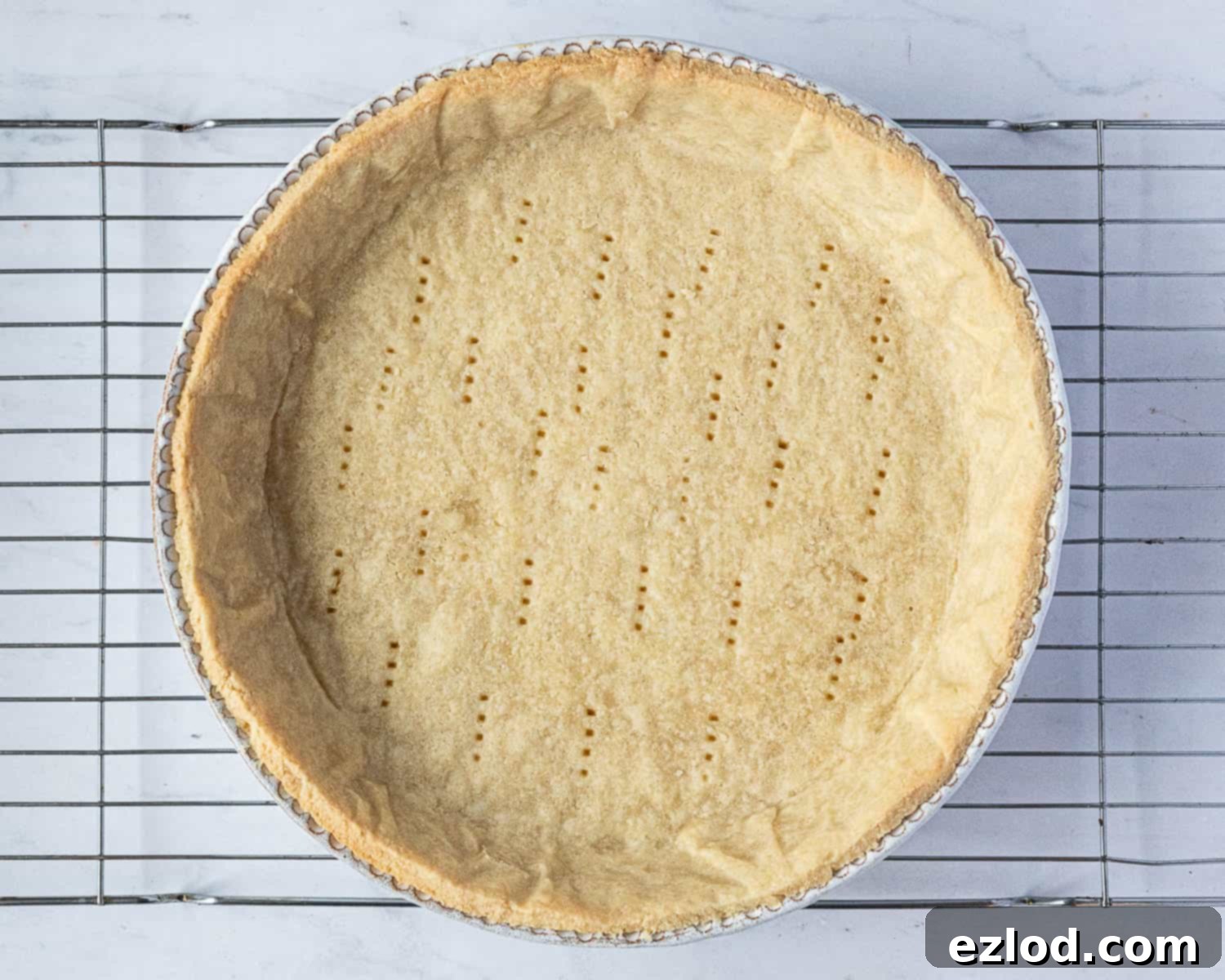 Heavenly Vegan Pistachio Cherry Frangipane Tart 6 Step 3, the blind baked pastry case.