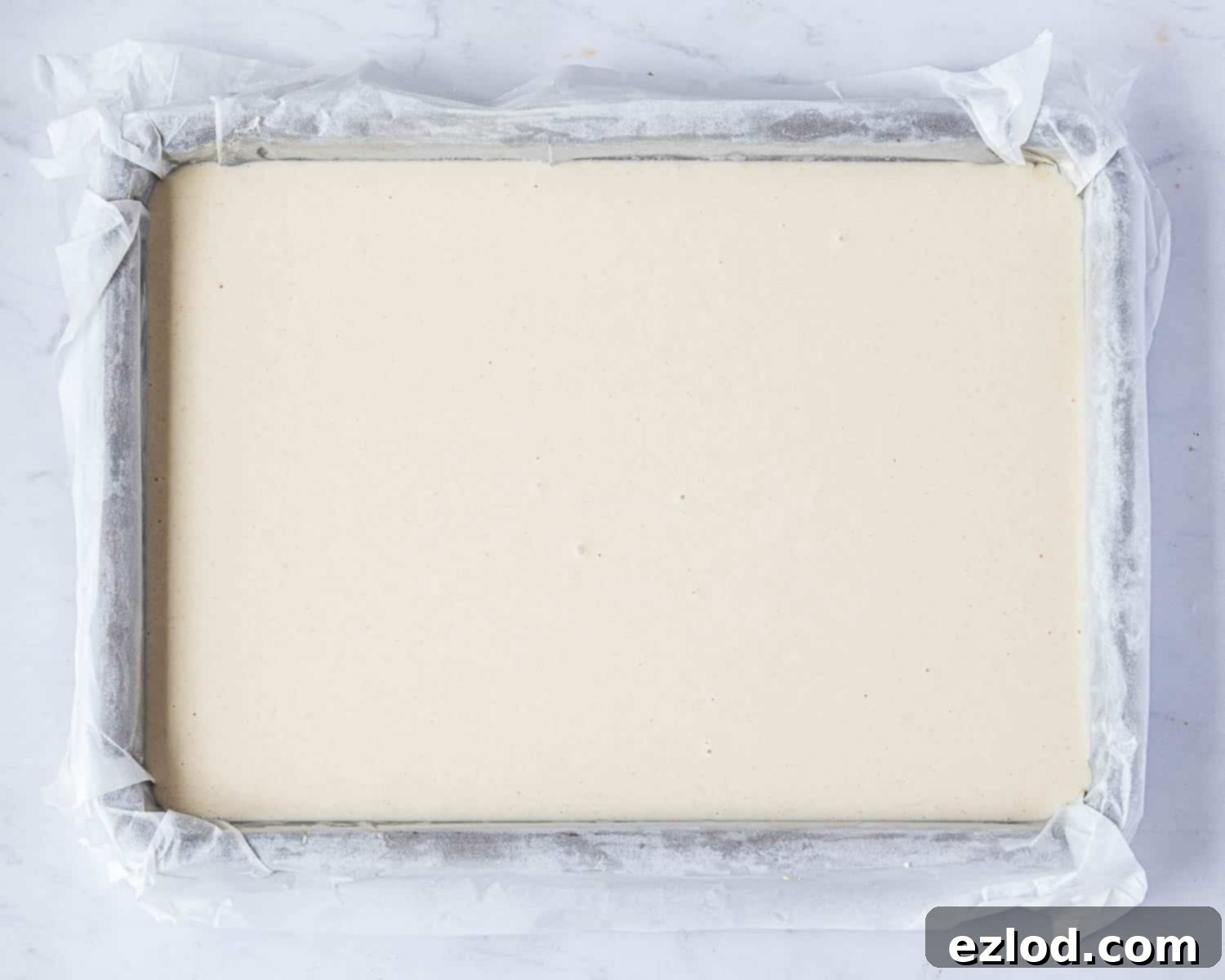 Effortless Vegan Sheet Pan Pancakes 6 Step 2, the batter in the sheet pan.