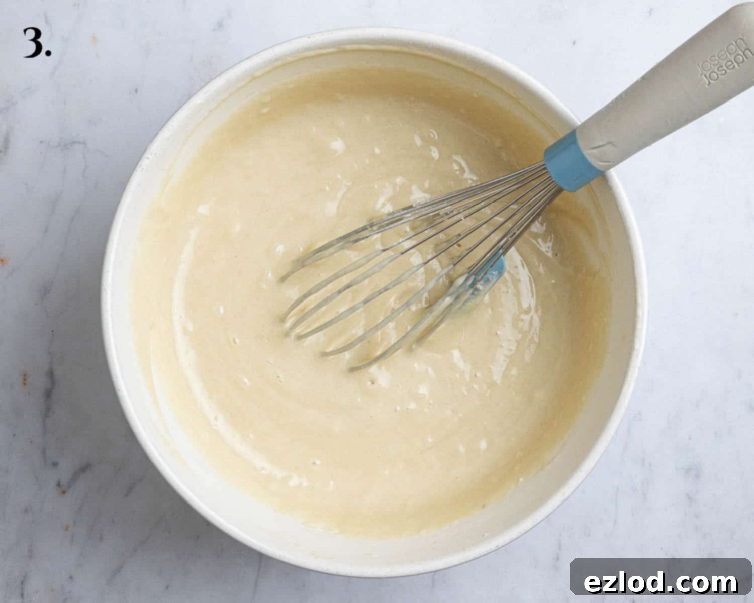 Plant-Based Streusel Cake 7 Step 3, the cake batter in a bowl.