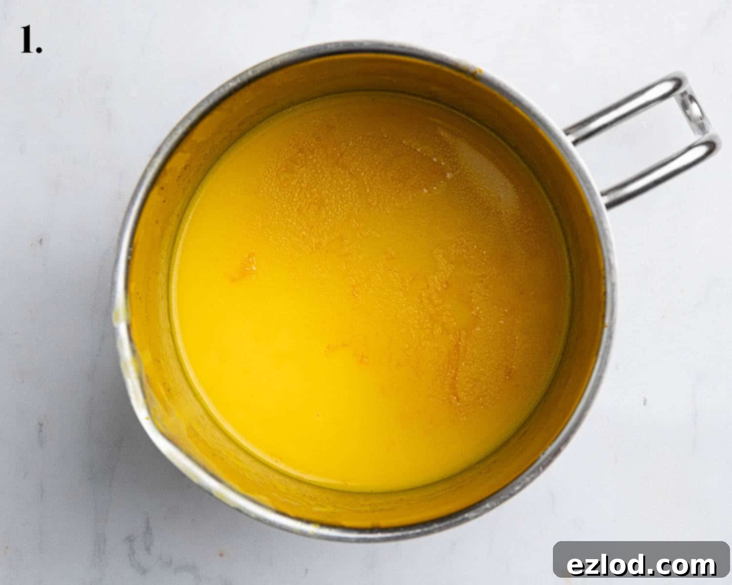 Plant-Based Saffron Buns for St. Lucia 6 Step 1, the saffron infused milk.