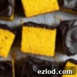 Sun-Kissed Vegan Brazilian Carrot Cake 11 Squares of vegan Brazilian carrot cake.