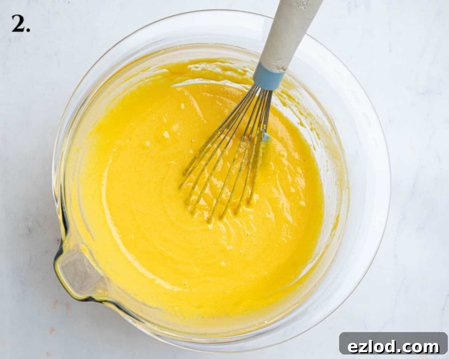 Sun-Kissed Vegan Brazilian Carrot Cake 6 Step 2, the batter in a bowl.