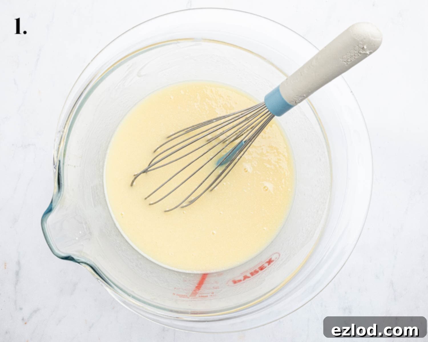 Classic Vegan School Treat 5 Step 1, the wet ingredients in a bowl.
