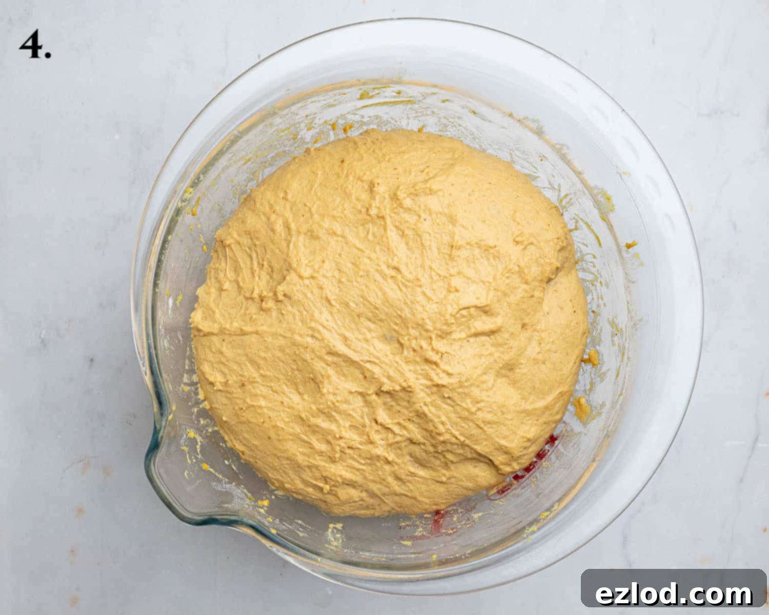 Autumn Spiced Vegan Pumpkin Focaccia 8 Step 4, the risen dough.
