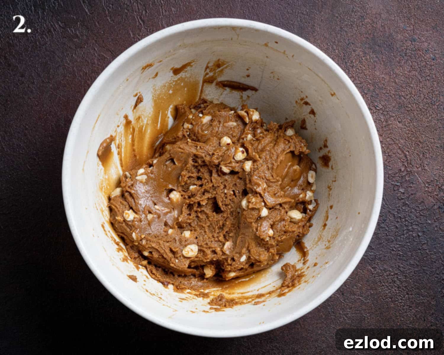 Plant-Based Coffee Hazelnut Biscotti 6 Step 2, the finished dough.
