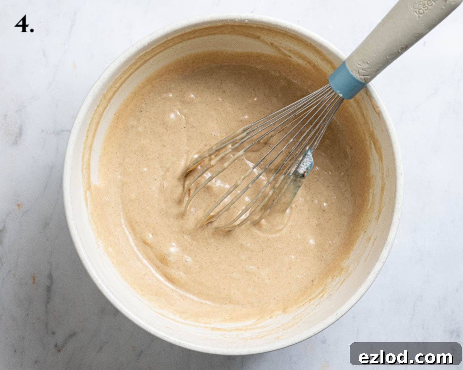 Spiced Vegan Apple Streusel Cake 8 Step 4, the finished vegan cake batter after all dry ingredients have been incorporated.