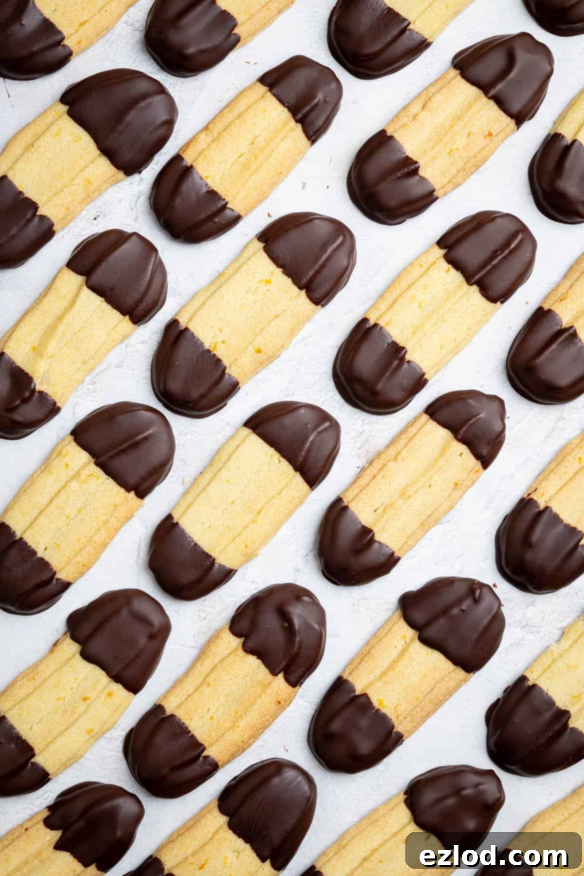 Vegan Chocolate Orange Viennese Fingers 4 Rows of chocolate orange Viennese fingers.