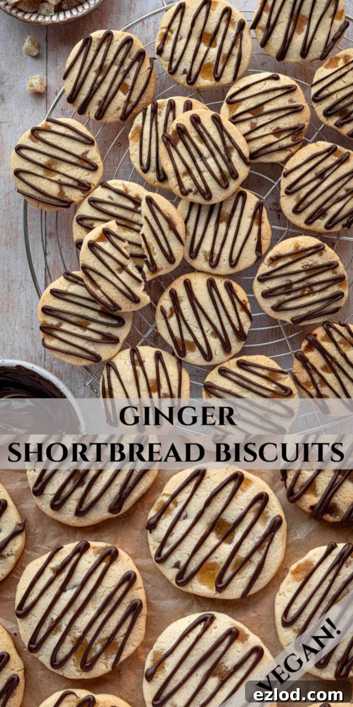 Buttery Ginger Shortbread 15 Pinterest collage image.
