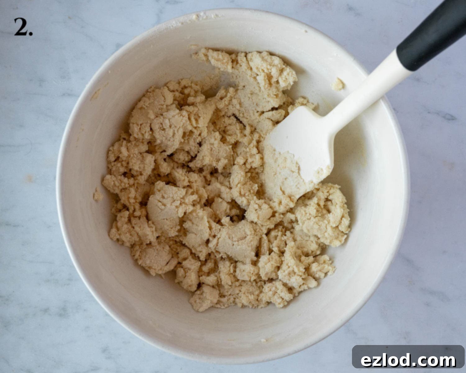 Buttery Ginger Shortbread 6 Step 2, the dough with the flour added.