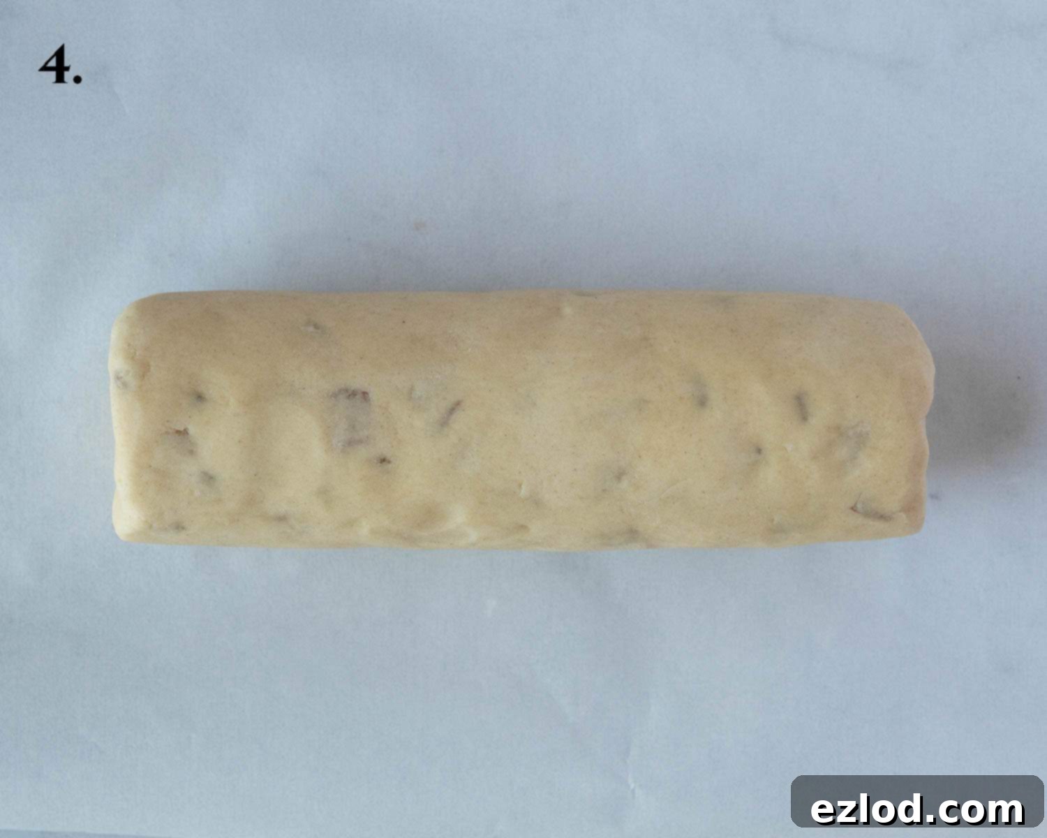 Buttery Ginger Shortbread 8 Step 4, the dough shaped into a log.