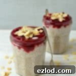 Luscious Cherry Almond Chia Pudding 4 Chia pudding with almond milk, honey and vanilla served with a tart cherry compote and toasted flaked almonds; a healthy, filling make-ahead breakfast.