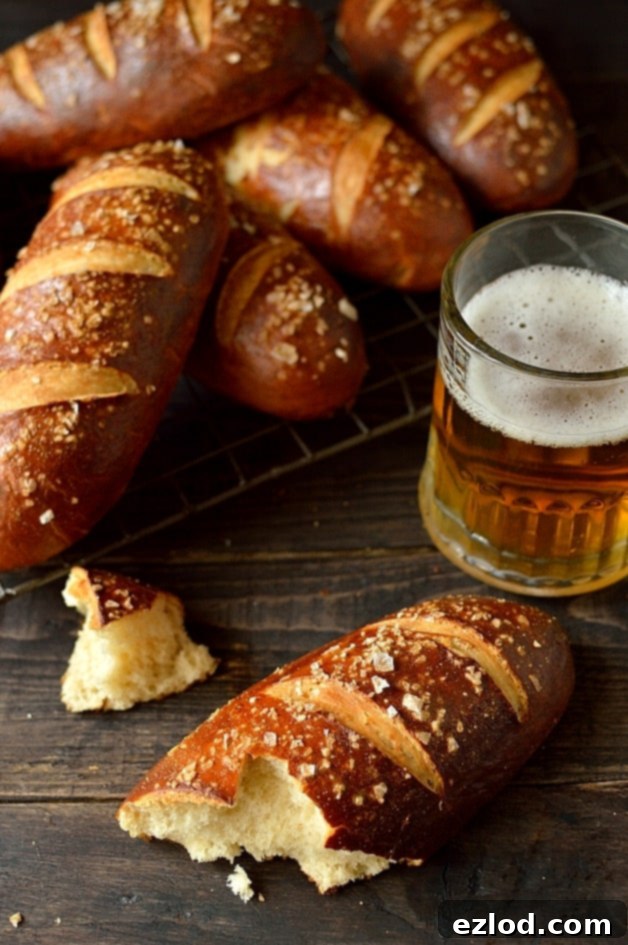 Brewmaster's Pretzel Hot Dog Buns 6 Pretzel hot dog buns, soft, chewy and delicious, ready for serving