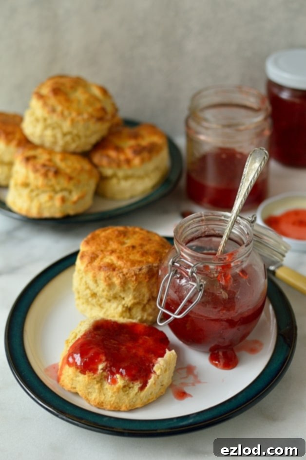 Strawberry Lime Jam and Easy Vegan Scones 6 Homemade strawberry lime jam and quick, easy basic scones recipes, beautifully presented