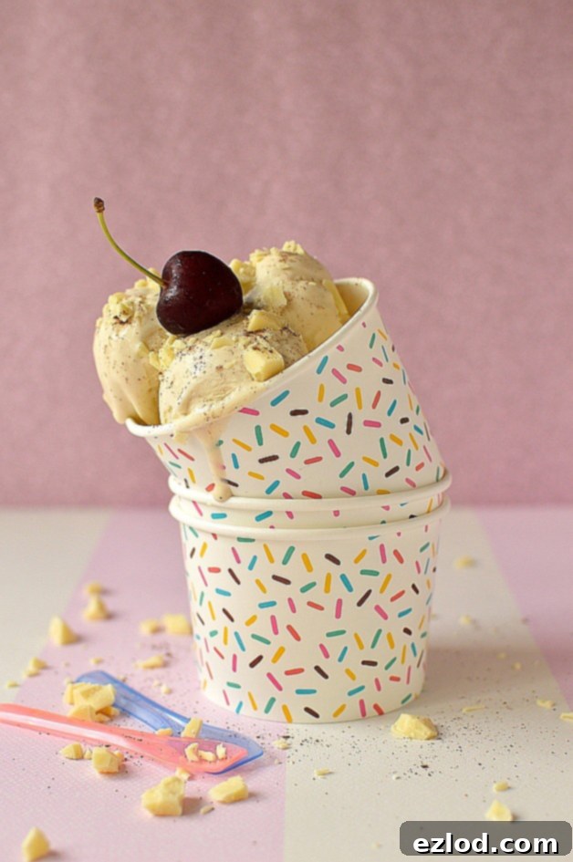 Velvet White Chocolate Allspice Indulgence 1 White chocolate allspice ice cream - rich, creamy white chocolate ice cream with a hint of warm allspice