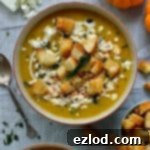 Velvet Pumpkin Soup with Feta, Garlic Croutons, and Fried Sage 8 Spiced roast pumpkin soup with garlic croutons, feta cheese and crispy fried sage