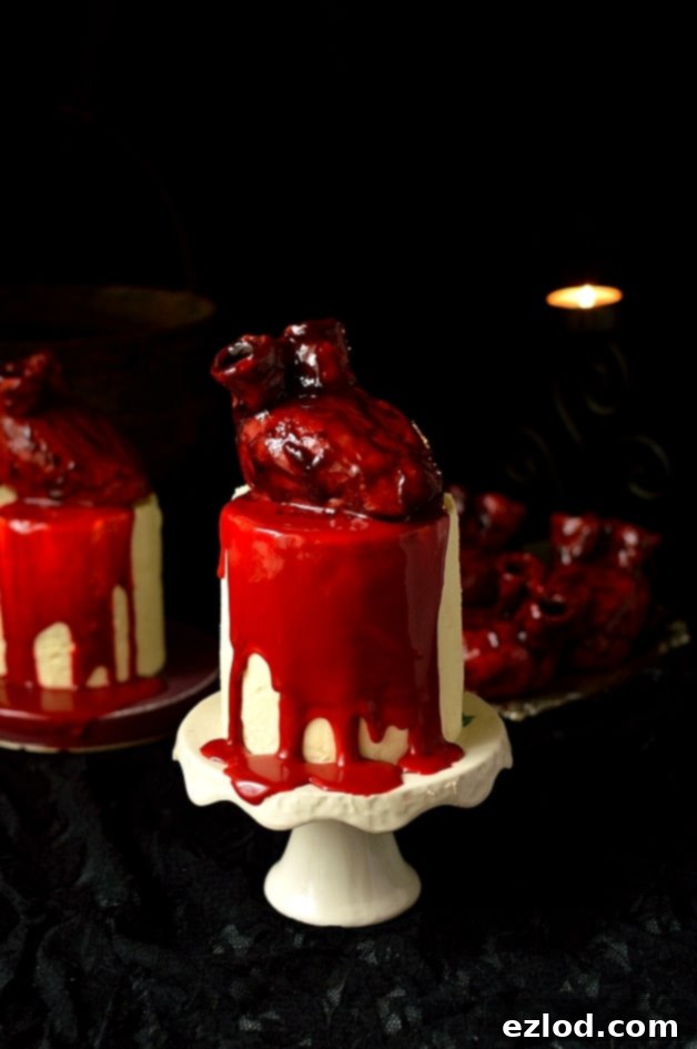Haunted Heart Halloween Cupcakes 7 Mini bloody heart Halloween cakes