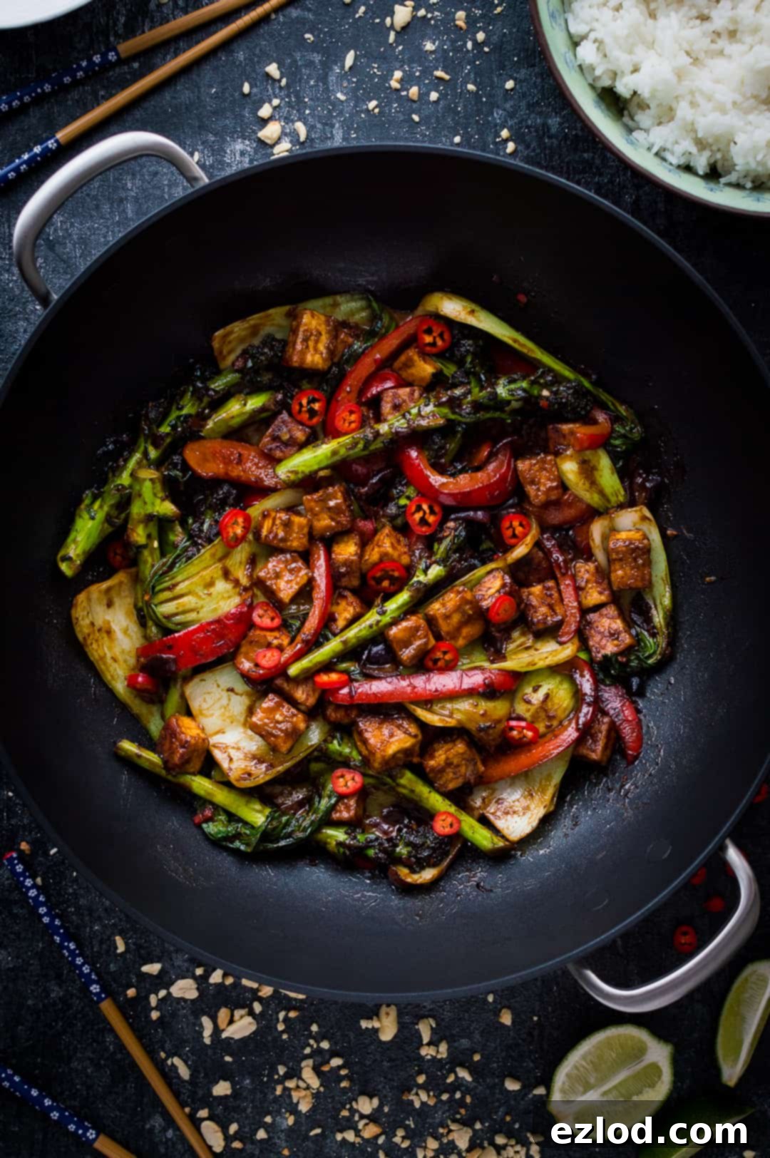 Golden Peanut Tofu Stir Fry 5 Peanut tofu stir fry in the circulon ultimum wok