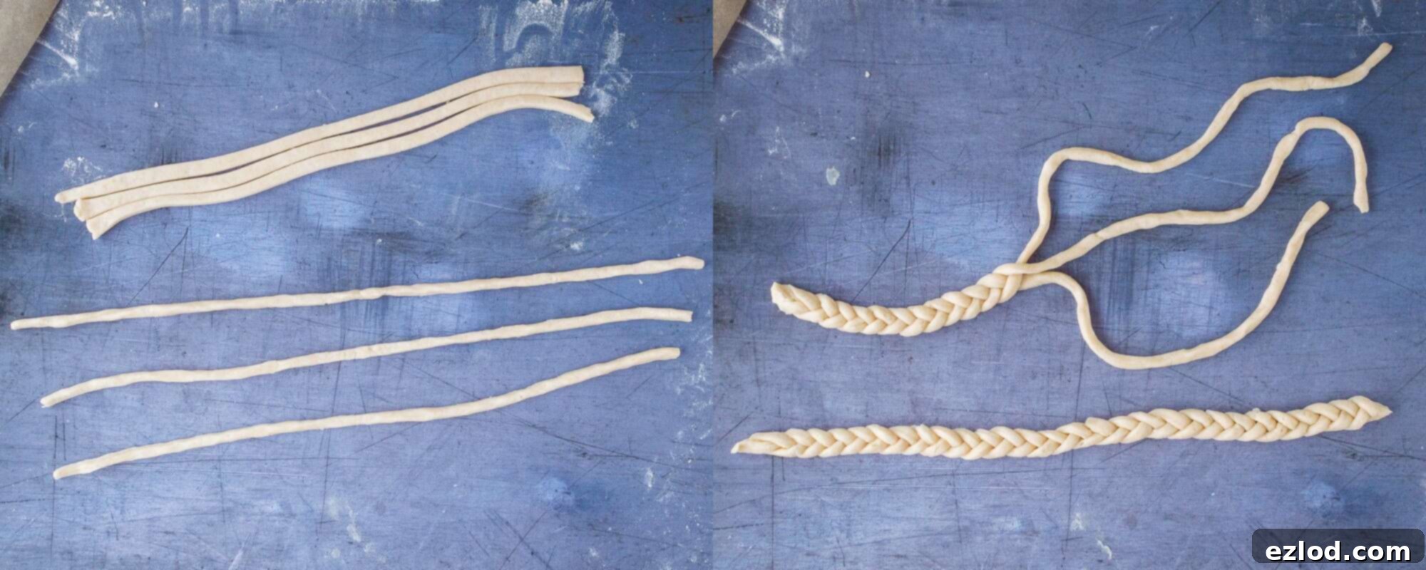 Vegan Blueberry Pie with a Flaky Coconut Oil Crust 11 Close-up of decorative pastry braids made from coconut oil pastry