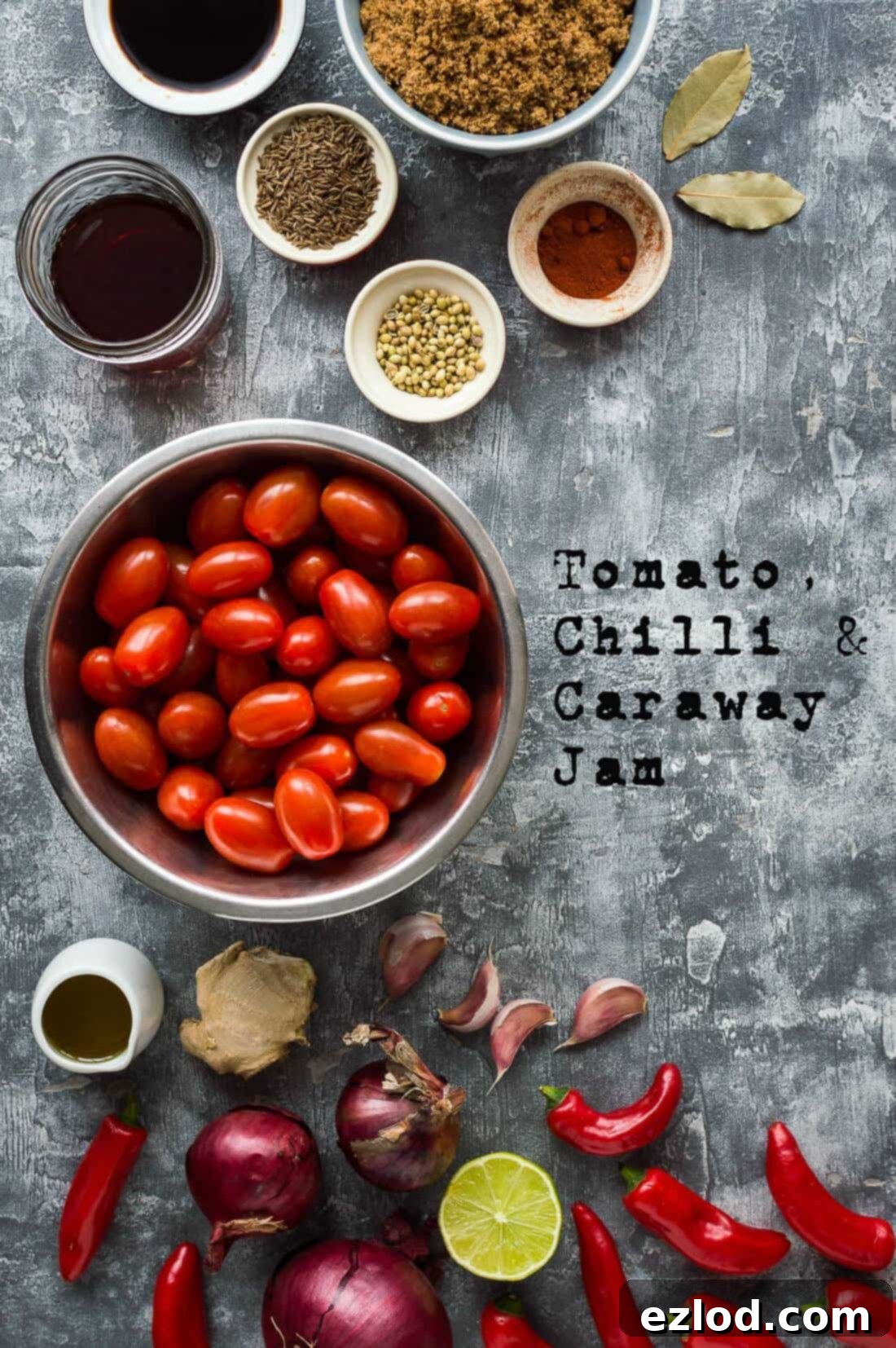 Hummus Bowl with Crispy North African Chickpeas and Fiery Caraway Jam 11 Tomato, chilli and caraway jam ingredients