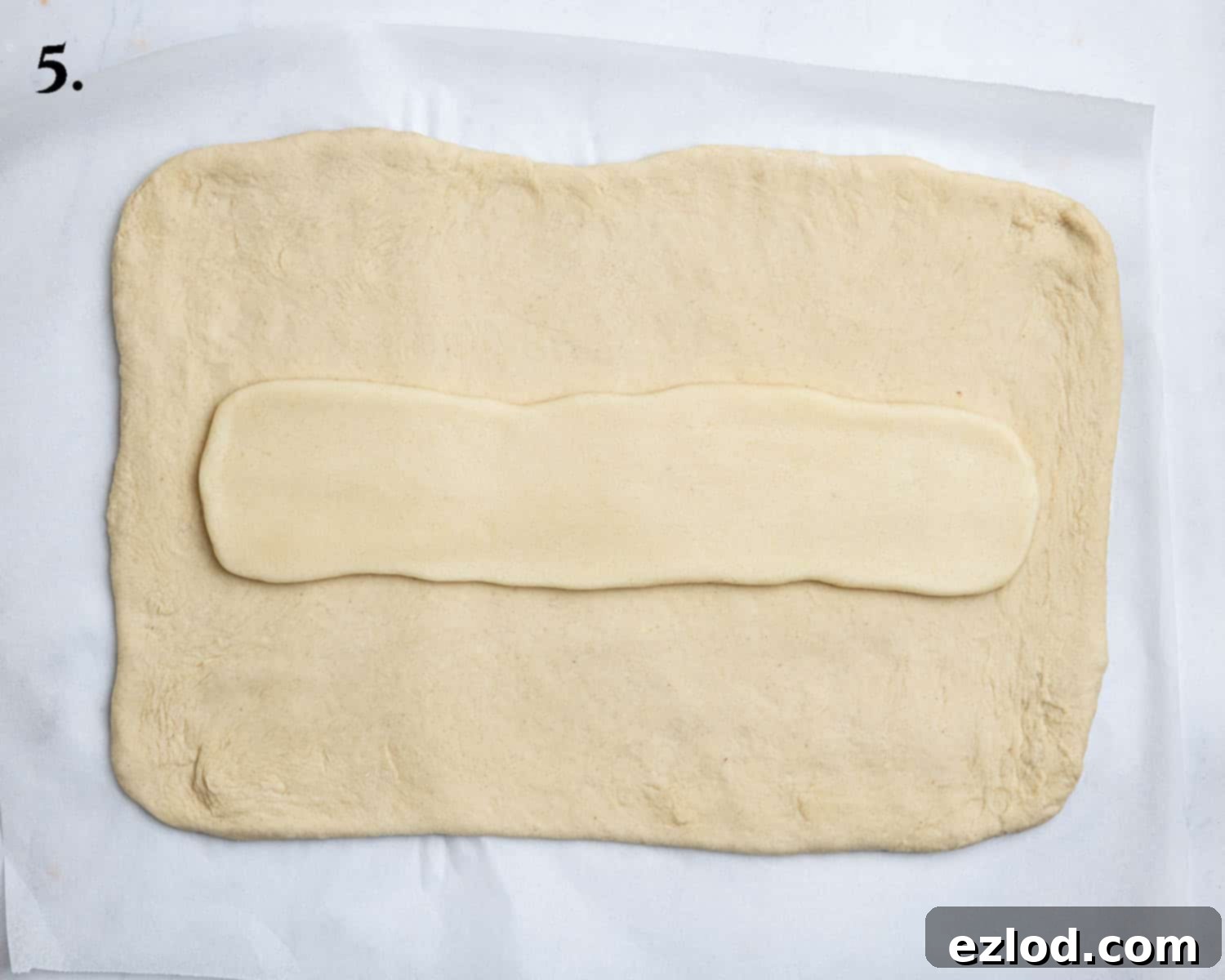 Vegan Plum Marzipan Delight 9 Step 5, the rolled out dough and marzipan.