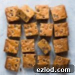 Vegan Pumpkin Chocolate Chip Bars 12 A plate of neatly sliced vegan pumpkin chocolate chip bars, showcasing their inviting texture and chocolatey goodness.