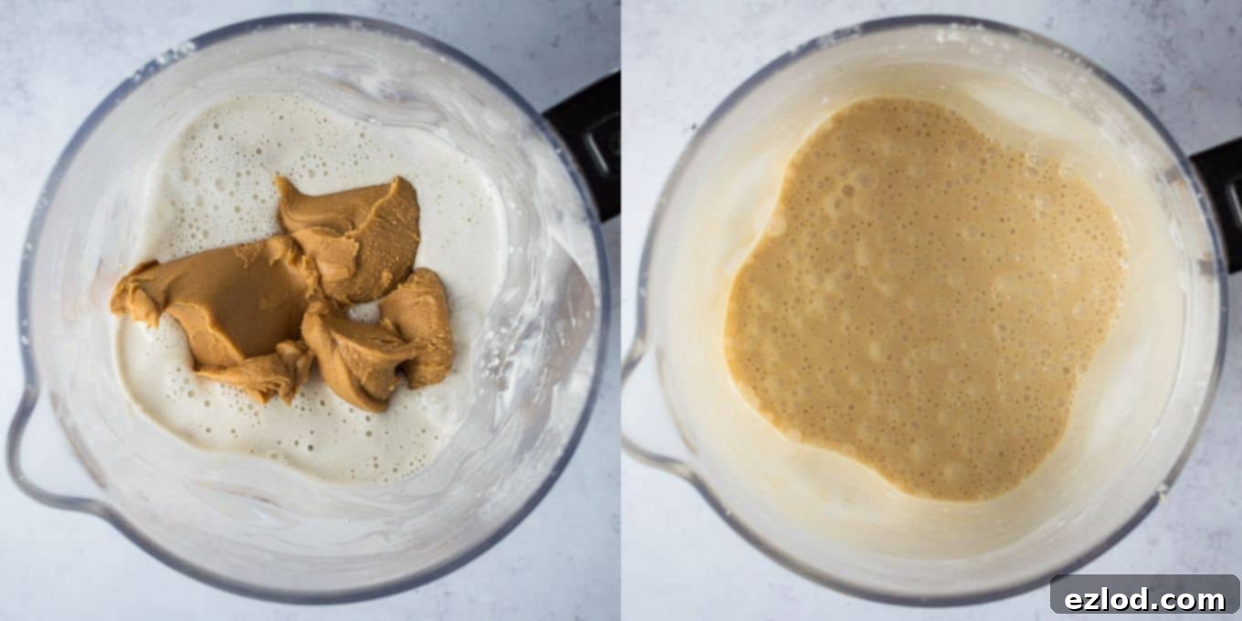 Vegan Peanut Butter Cookie Dream 3 step 2 - blending the ingredients.