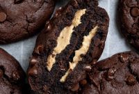 Decadent Peanut Butter Stuffed Chocolate Cookies