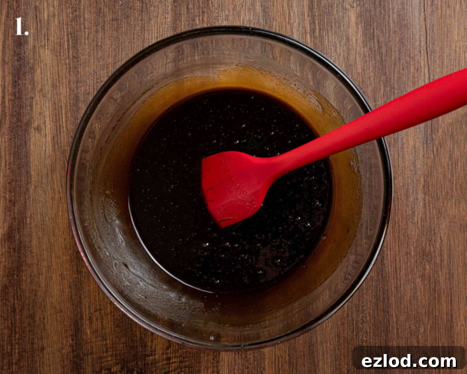 Step 1, the wet ingredients in a bowl.
