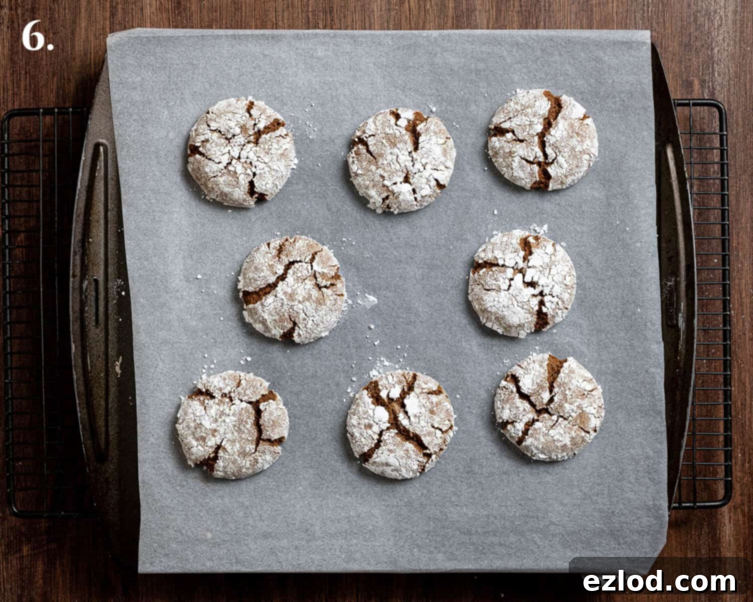 Step 6, the baked cookies on the baking sheet.