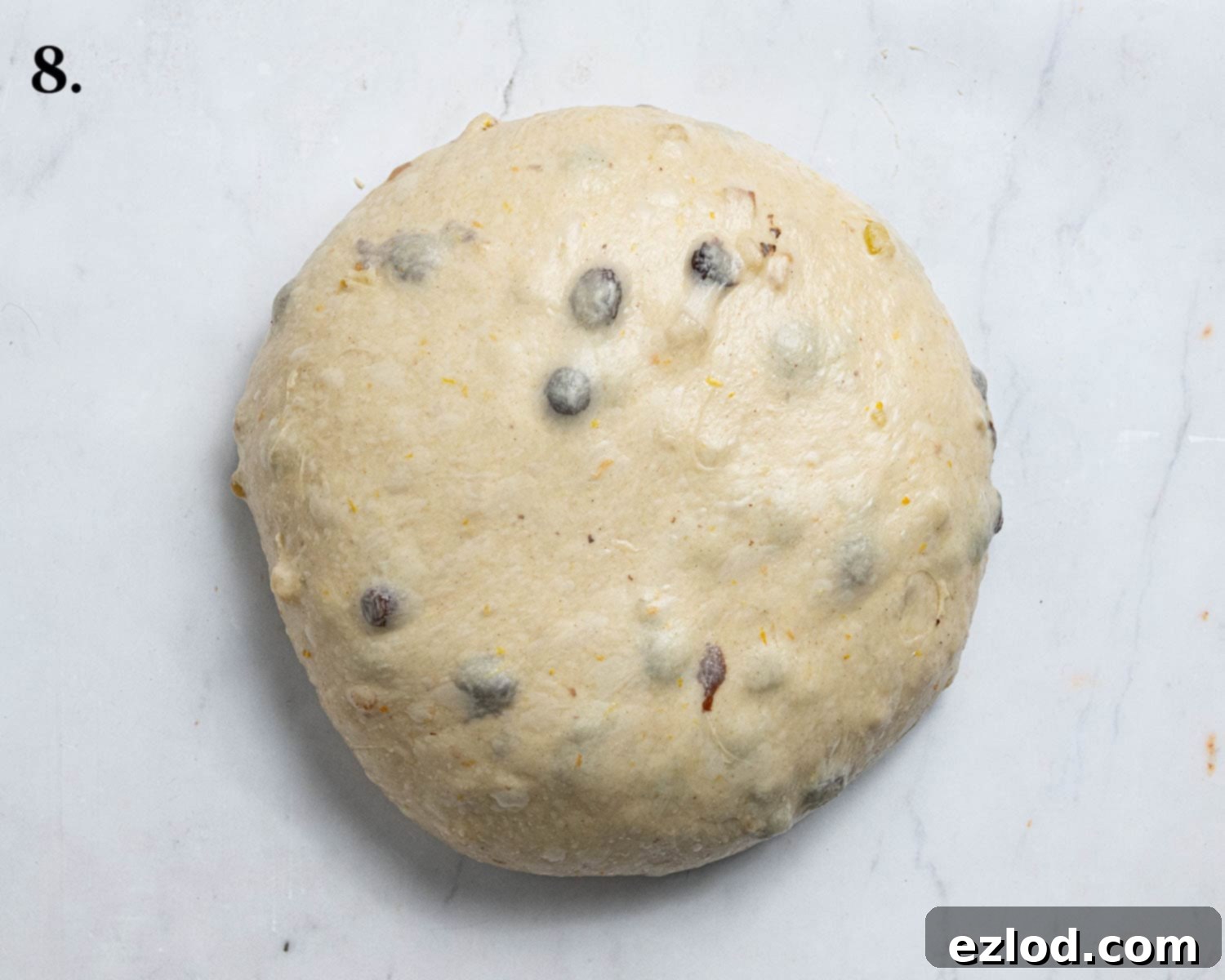 Step 8, the dough shaped into a ball.