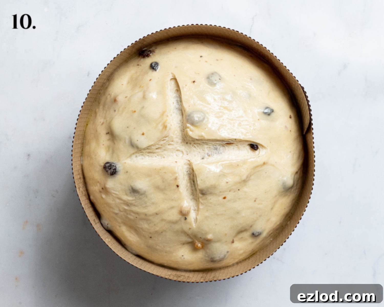 Step 10, the scored panettone.