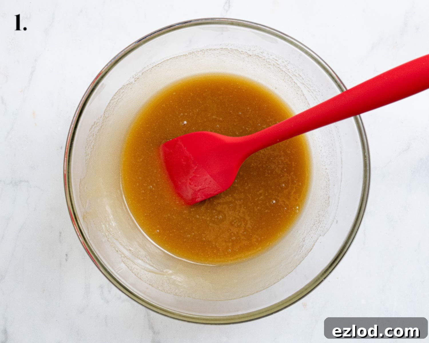 Step 1, the wet ingredients in a bowl.