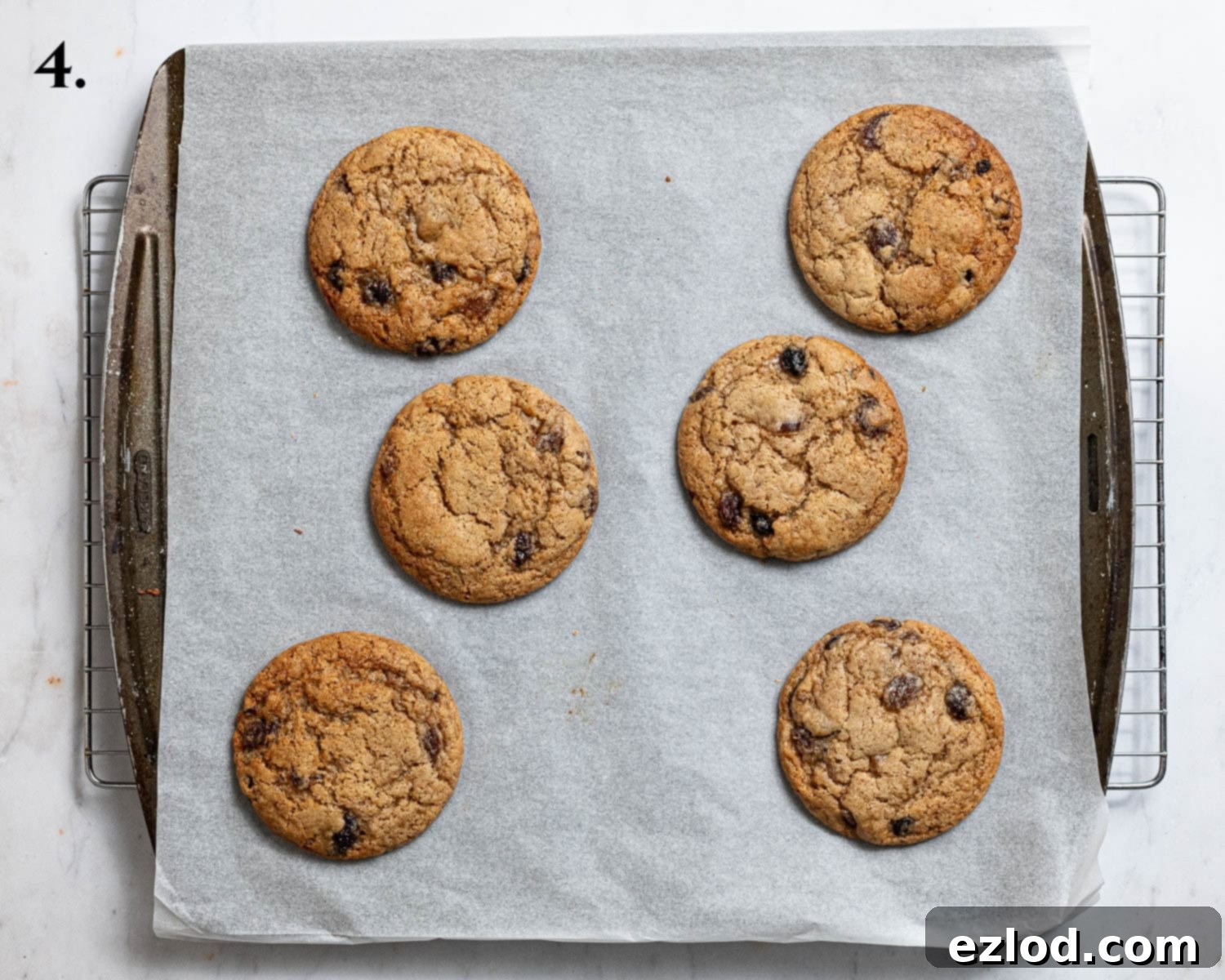 Step 4, the baked cookies on the baking sheet.