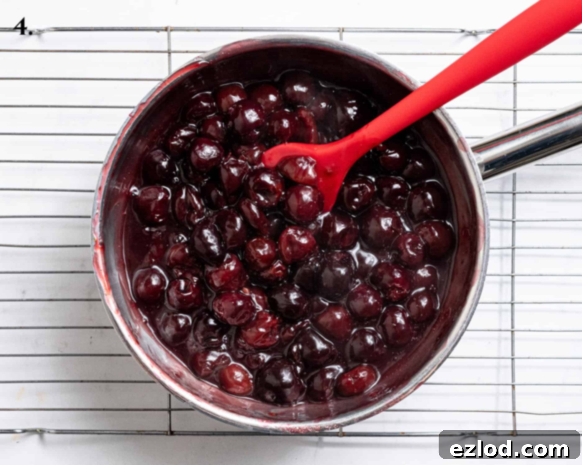 Vegan Dark Cherry Dream Trifle 8 Step 4, the cooked cherry compote.